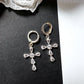 14k Gold Plated Cross Zircon Earrings