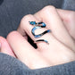 Platinum Plated Baby Blue Snake Ring Set