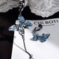 Black Gold Plated Ice Butterfly Jewelry Set