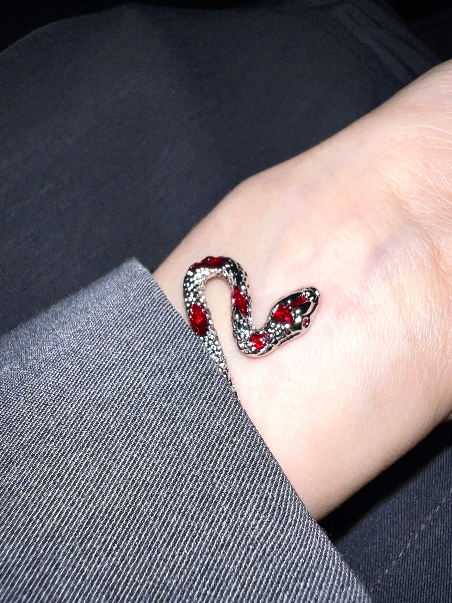 Red Enamel Plated Snake Bracelet