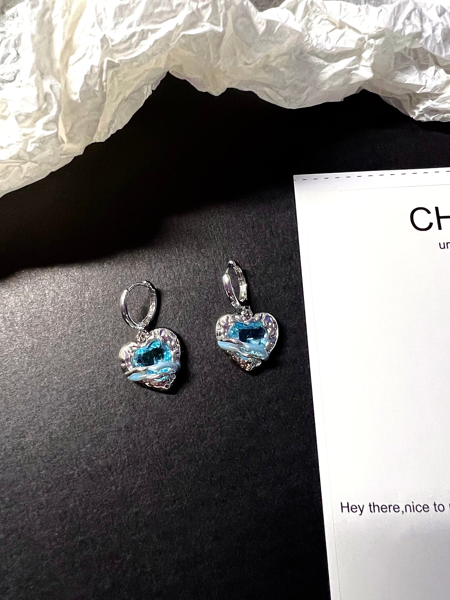 Melting Heart Baby Blue Cubic Zirconia Jewelry Set