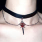 Heart Nail Tassels Ruby Choker