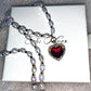 Crown Heart Natural Pearl Ruby Necklace Set