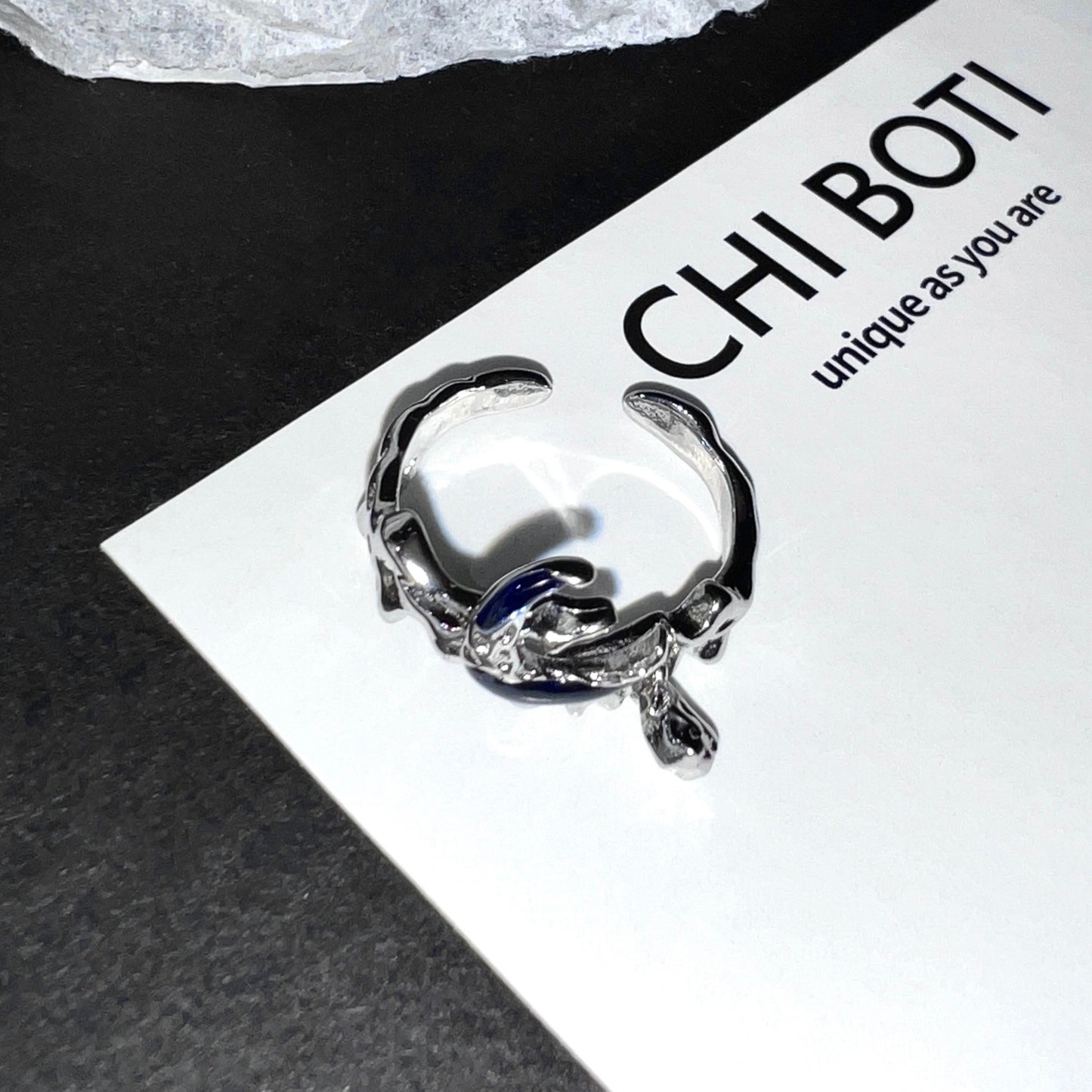 Platinum Plated Moon Cloud Ring