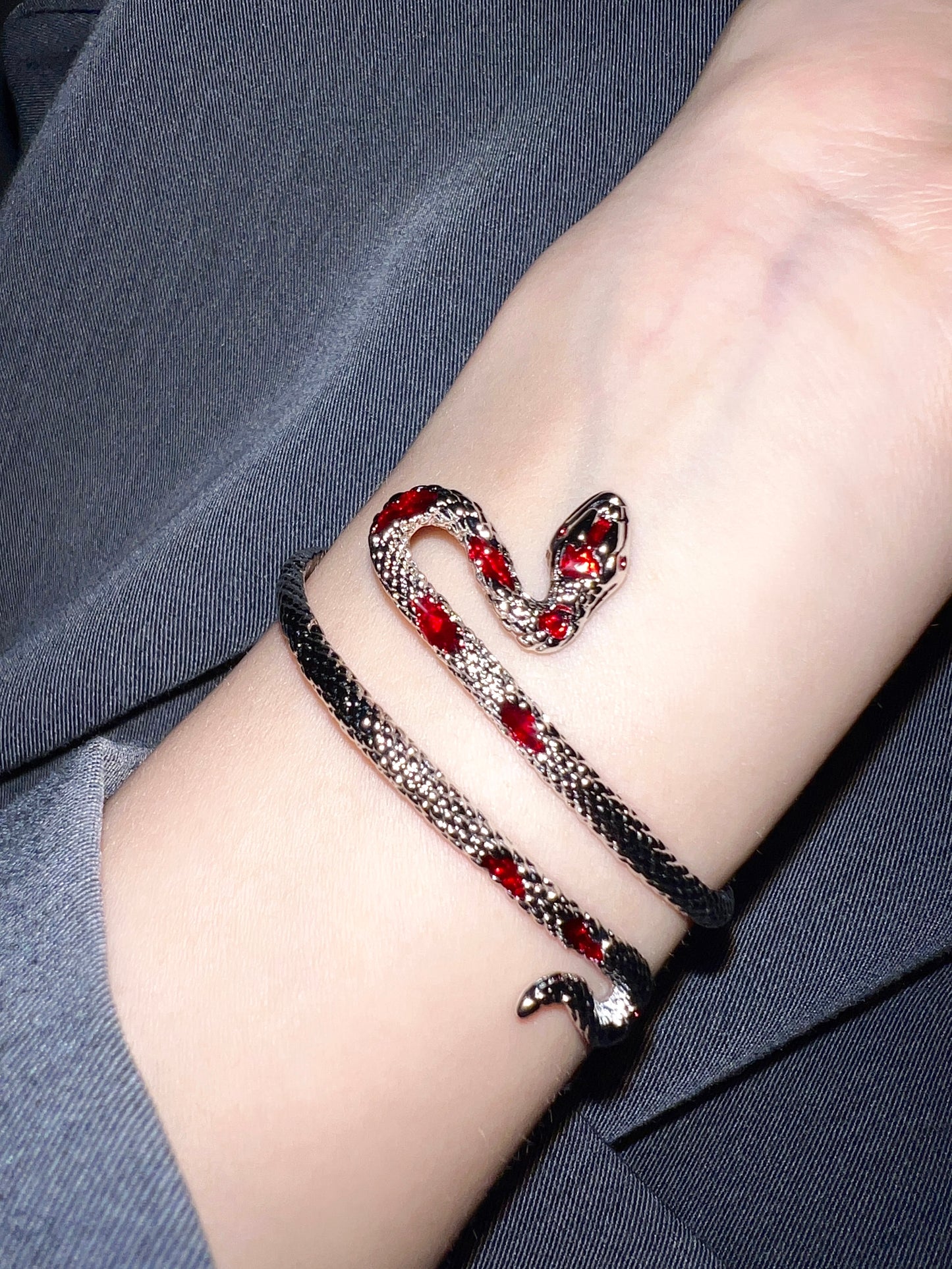 Red Enamel Plated Snake Bracelet