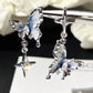 Platinum Plated Blue Butterfly Dangle Set