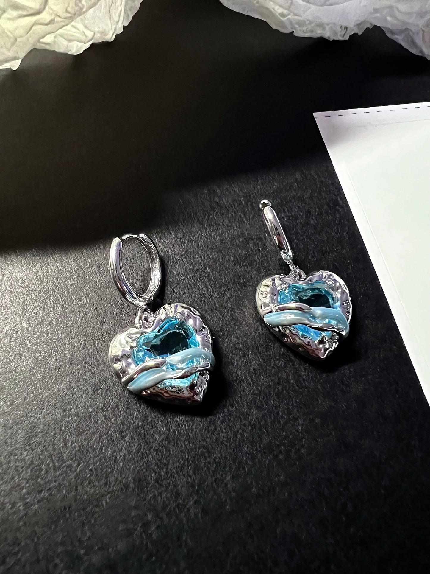 Melting Heart Baby Blue Cubic Zirconia Jewelry Set