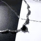 Black Zircon Heart Twist Necklace