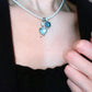 Blue Heart Gems Swarovski Crystal Pearl Necklace