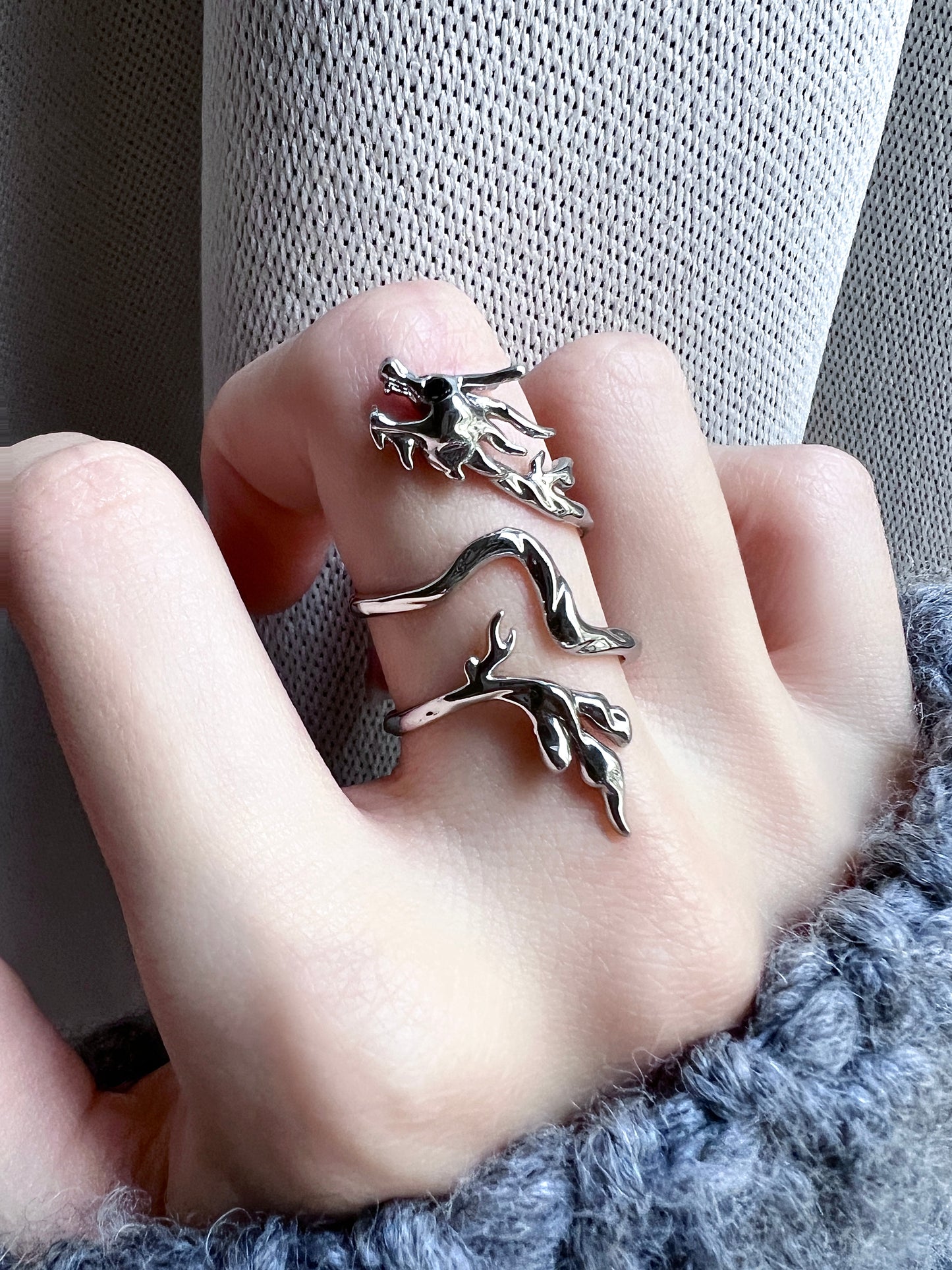 Platinum Plated Dragon Ring