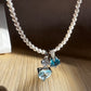 Blue Heart Gems Swarovski Crystal Pearl Necklace