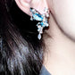 Platinum Plated Blue Gem Butterfly Jewel Set