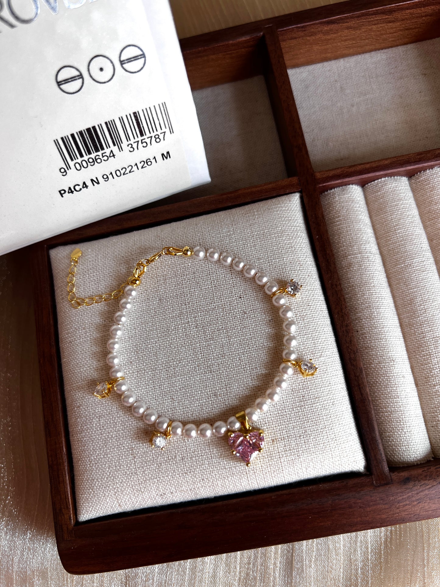 Sterling Silver Drop Swarovski Crystal Pearl Bracelet Set