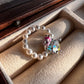 Sterling Silver Unicorn Swarovski Crystal Pearl Ring