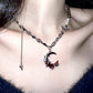 Platinum Plated Blood Moon Necklace