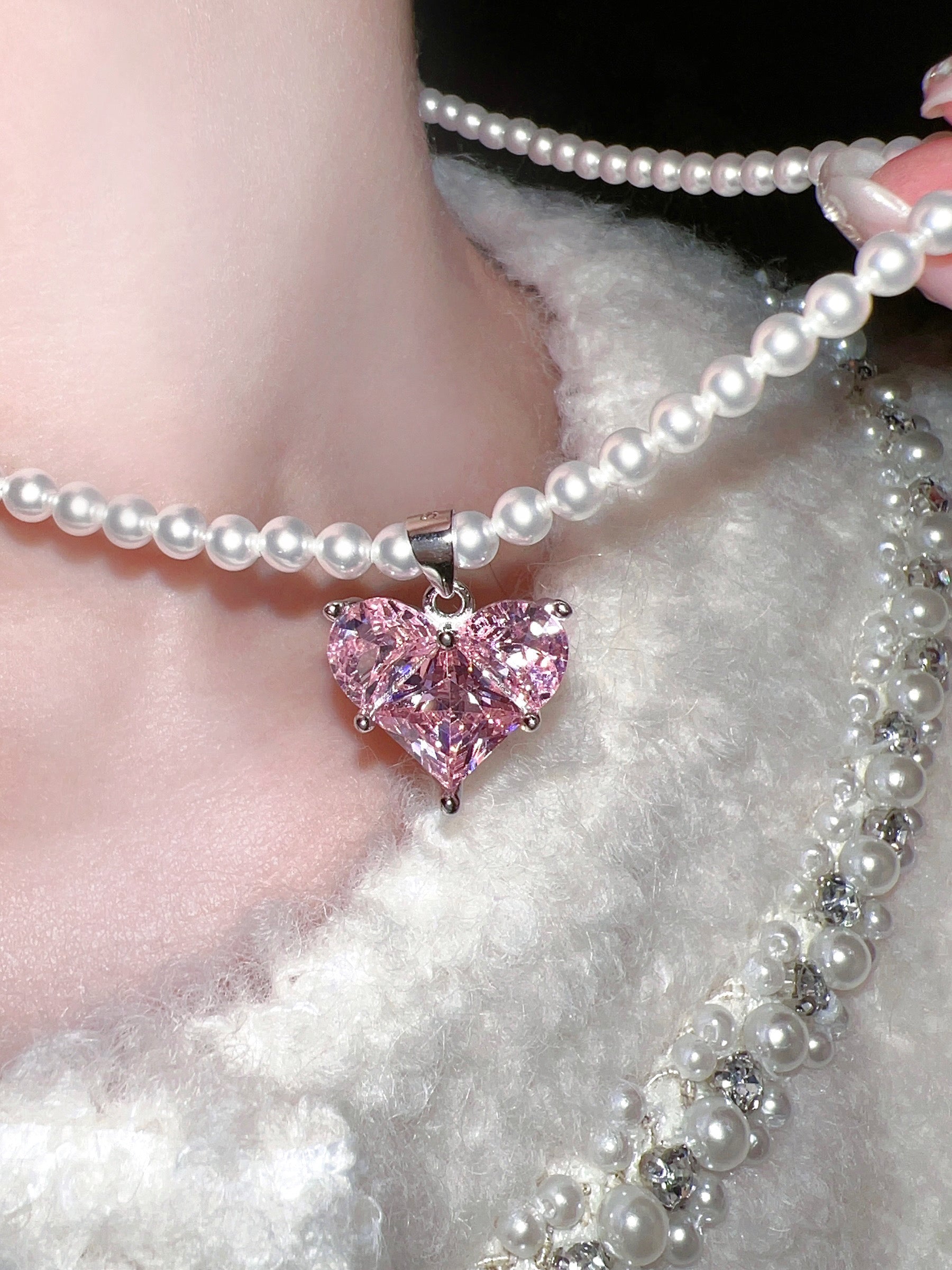 Bling Pink Heart Necklace - B' Jeweled Jewelry