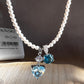 Blue Heart Gems Swarovski Crystal Pearl Necklace