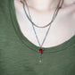 Aesthetic Melting Rose Drop Ruby Necklace