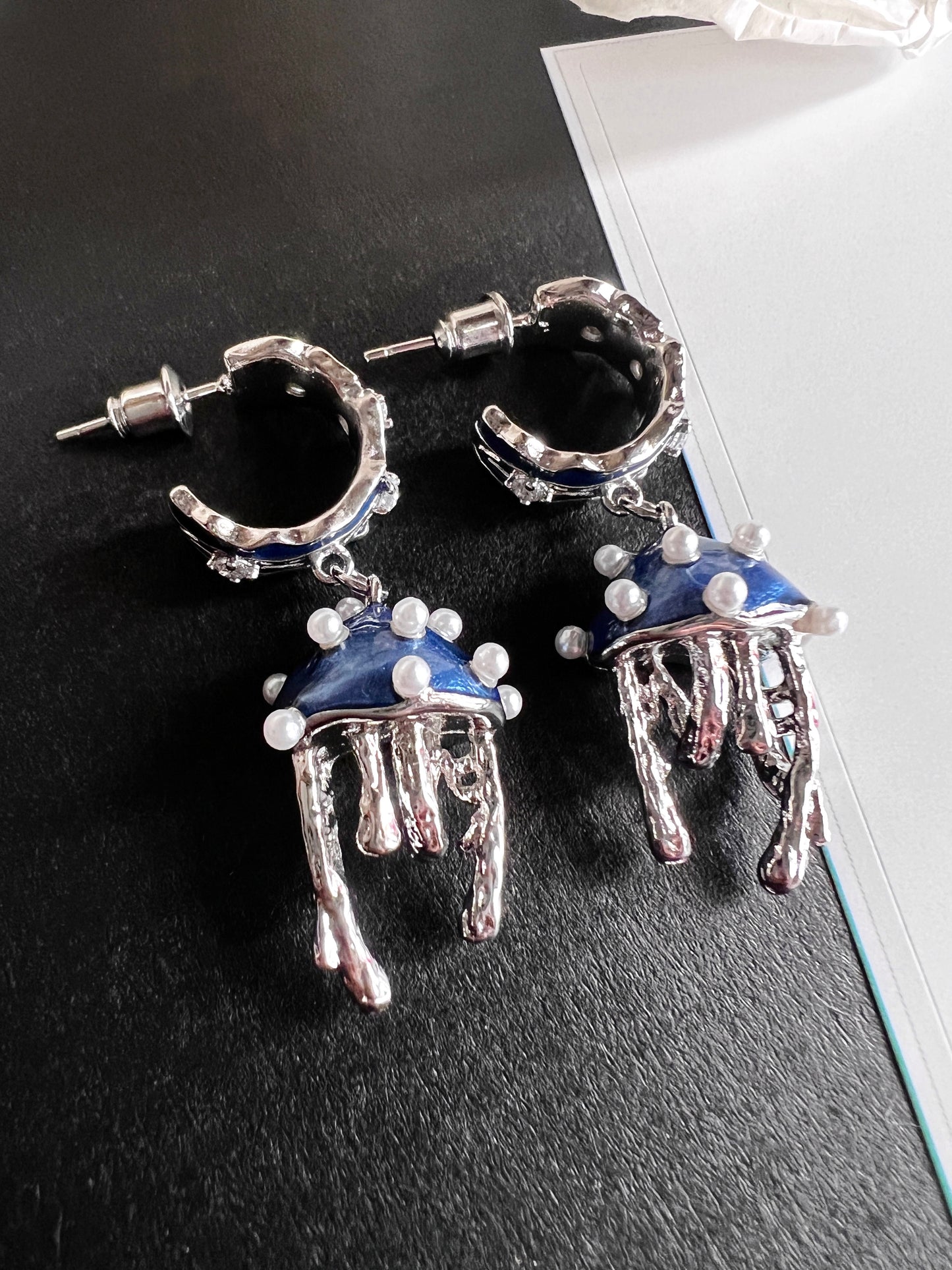 Platinum Plated Jellyfish Earrings