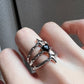 Silver Plated 3 in 1 Heart Stars Ring