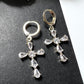 14k Gold Plated Cross Zircon Earrings