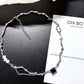 Black Cube Pearl Twist Necklace