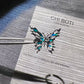 Butterfly Blue-Green Enamel Ring