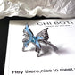 Blue Enamel Butterfly Ring