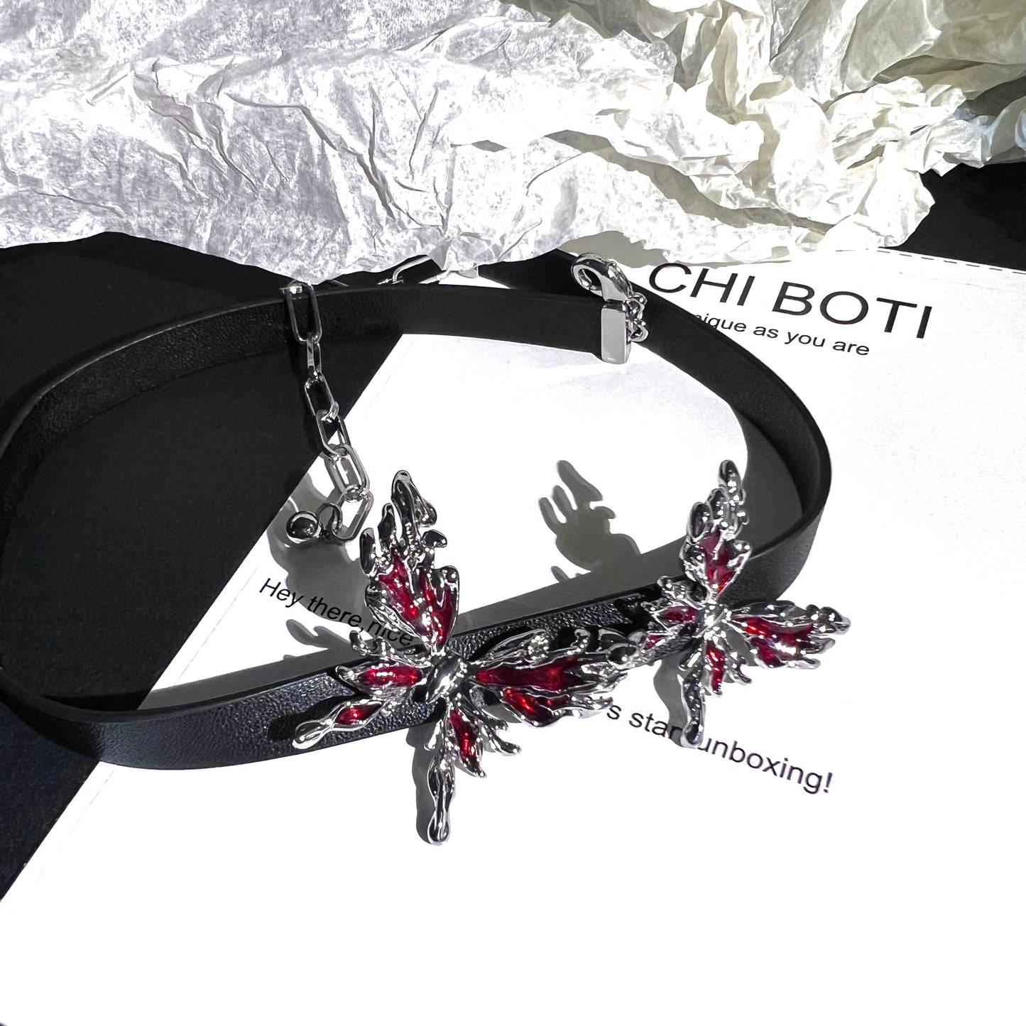 Melting Butterfly Ruby Choker