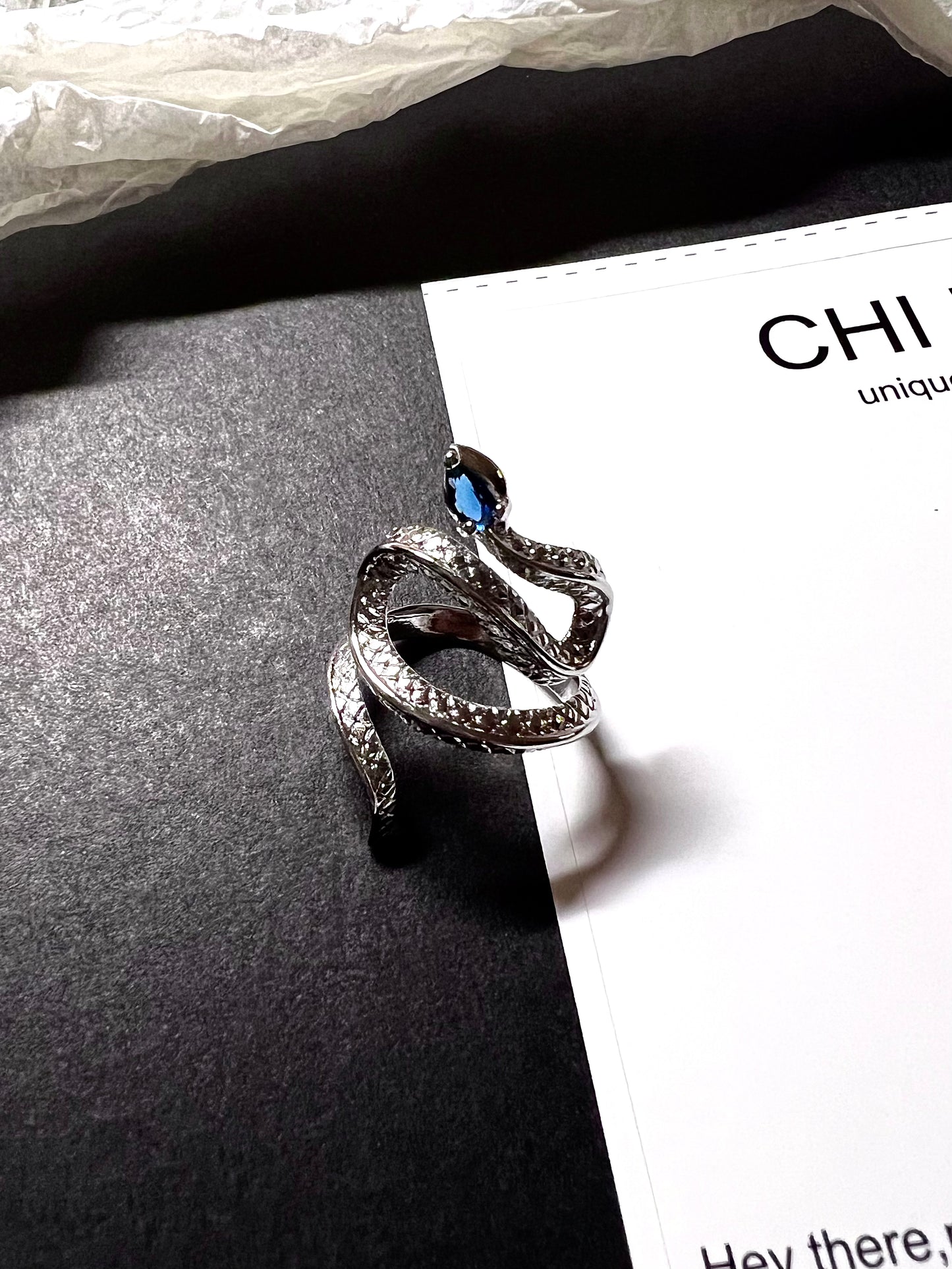 Snake Blue Topaz Ring