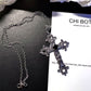 Dark Blossom Cross Necklace