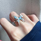 Blue Enamel Butterfly Ring