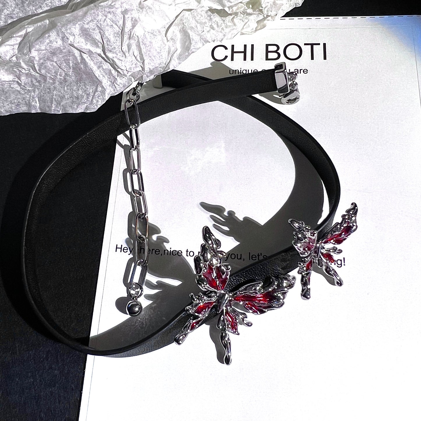 Melting Butterfly Ruby Choker