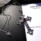 Dark Blossom Cross Necklace