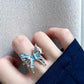 Blue Enamel Butterfly Ring