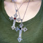 Dark Blossom Cross Necklace