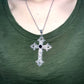 Dark Blossom Cross Necklace