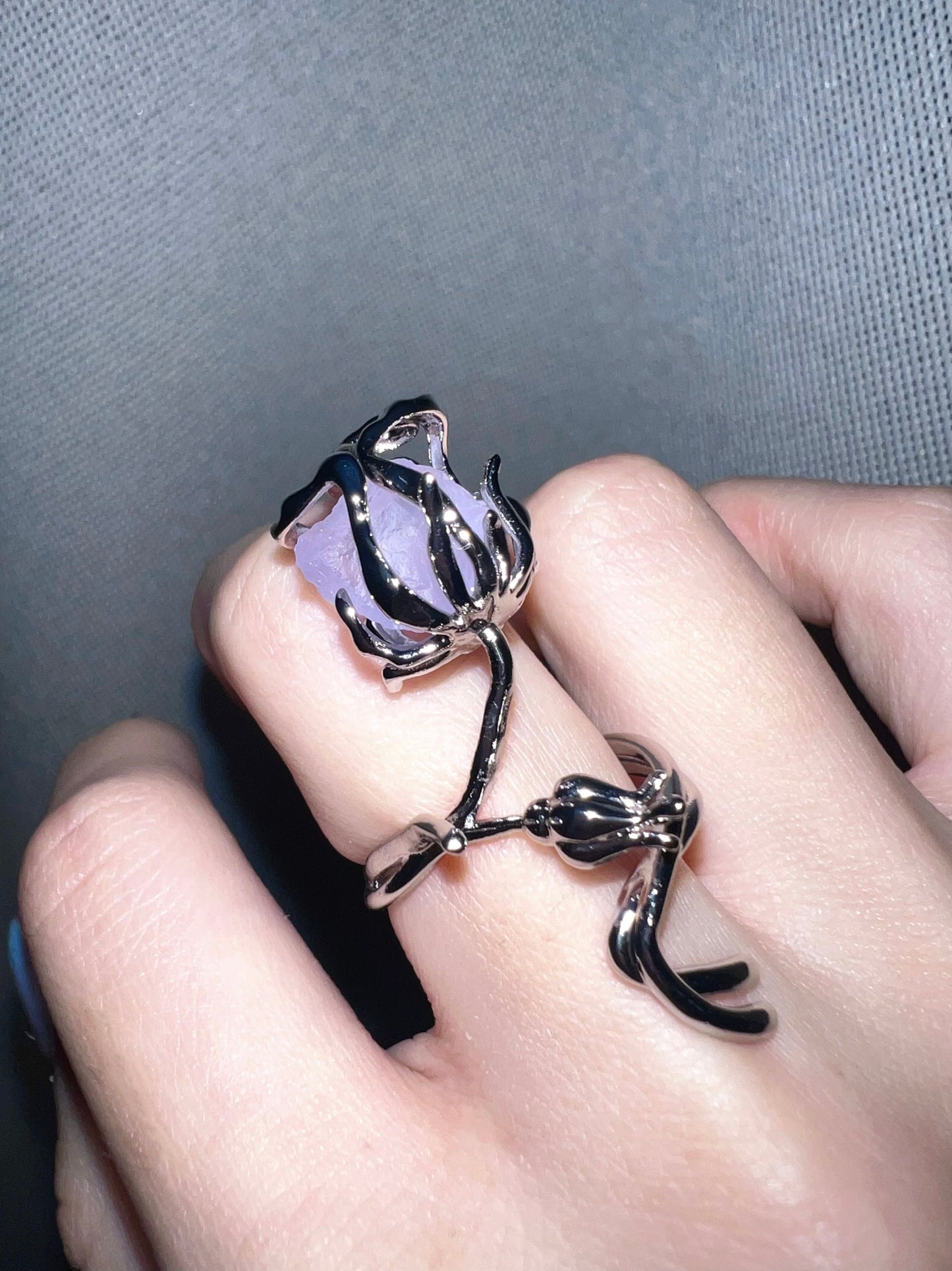 Melting Rose Amethyst Ring