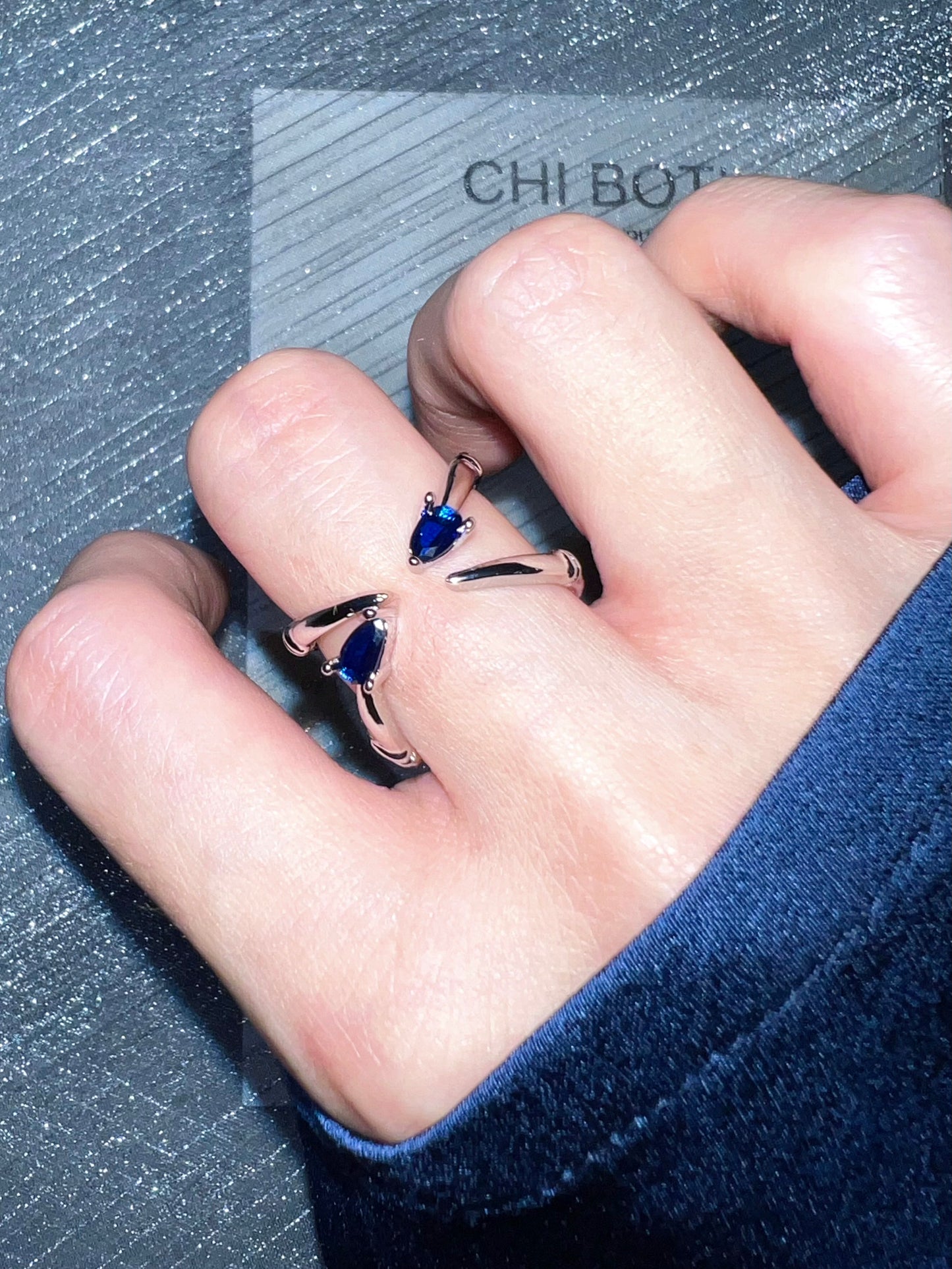 Talons Blue Gem Ring Set