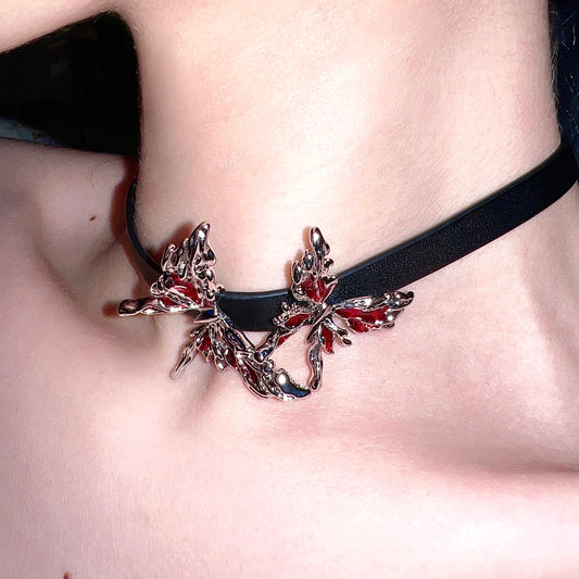 Melting Butterfly Ruby Choker