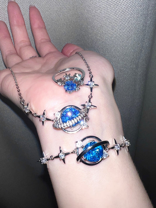 Fancy Galaxy Blue Gem Set