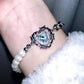 Brambles Heart Blue Gem Pearl Bracelet