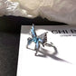 Blue Enamel Butterfly Ring