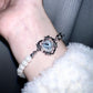 Brambles Heart Blue Gem Pearl Bracelet