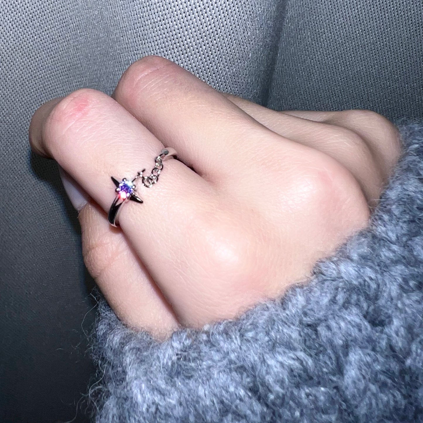 Galaxy Amethyst Ring Set