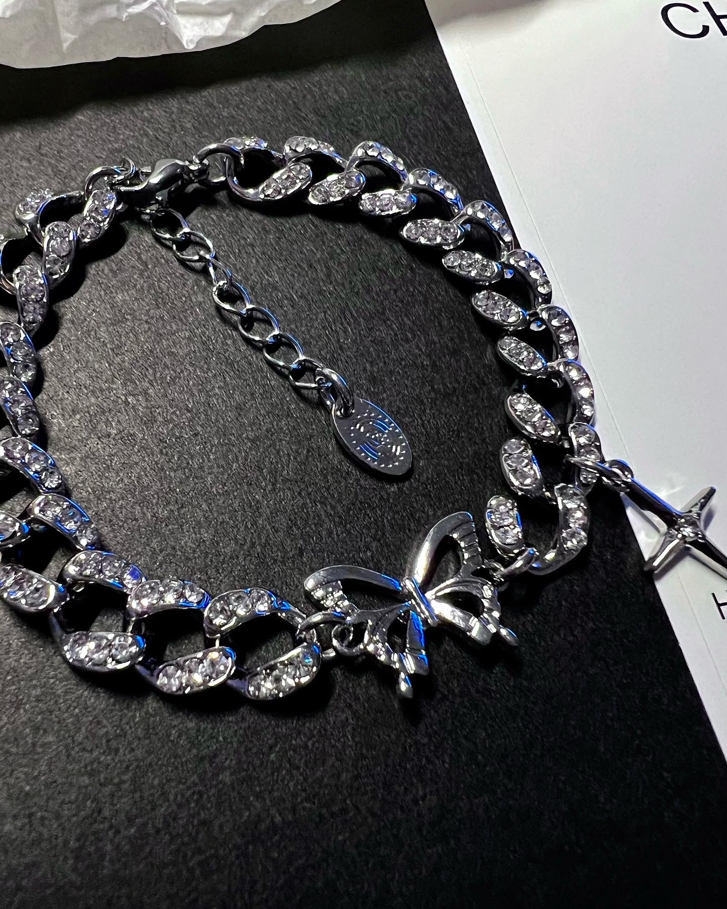 Shiny Butterfly Zircon Chain Bracelet