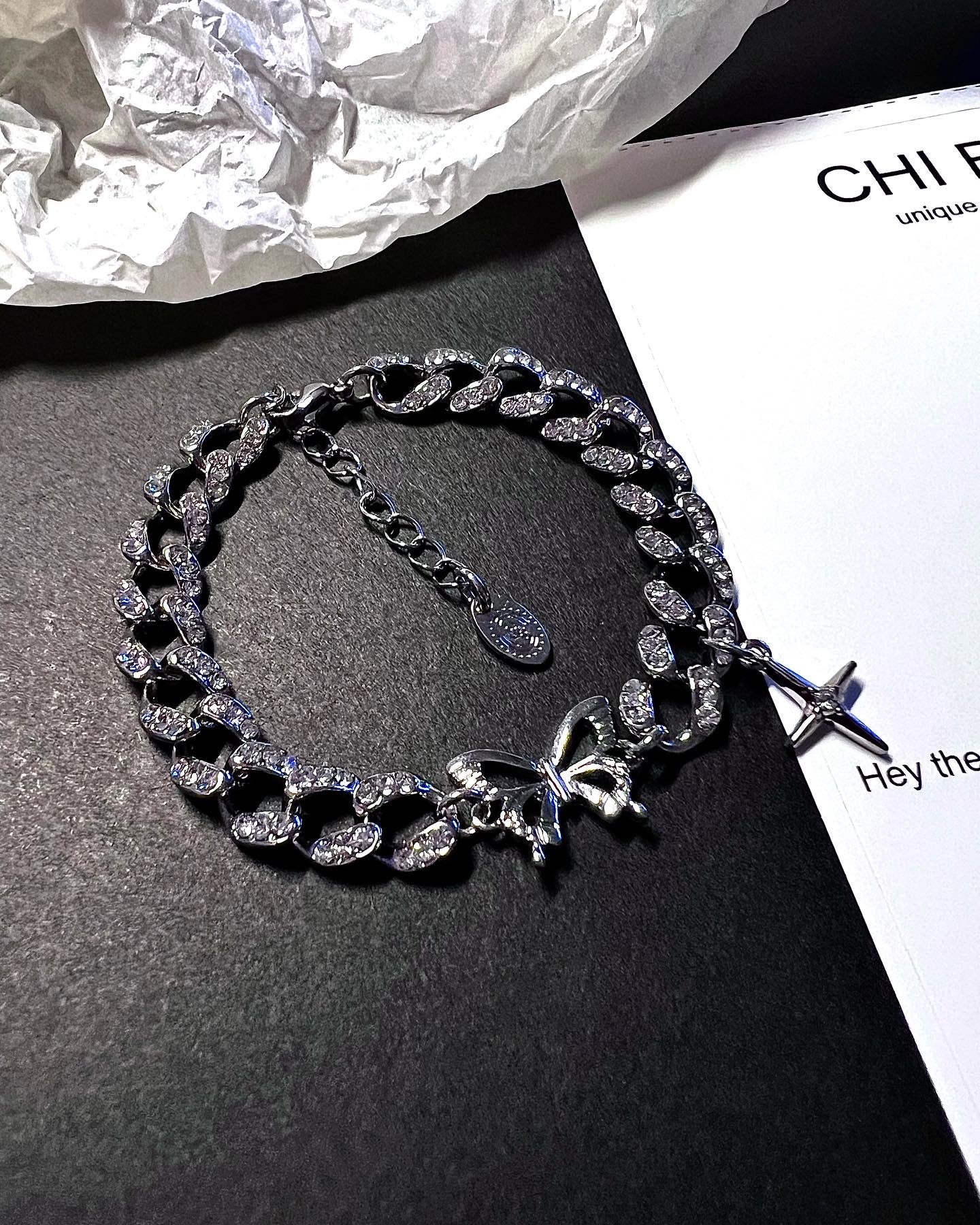 Shiny Butterfly Zircon Chain Bracelet