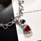 Cherry Heart Knot Necklace/Earrings