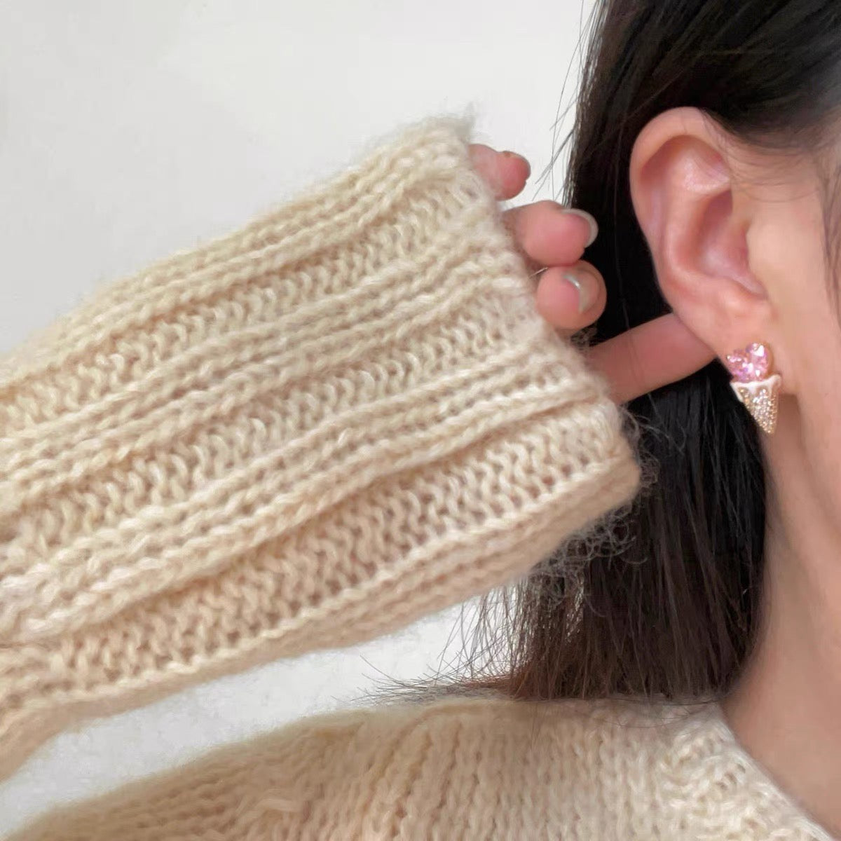 Pink Icecream Zircon Earrings