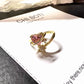 Heart Planet Pink Gem Ring